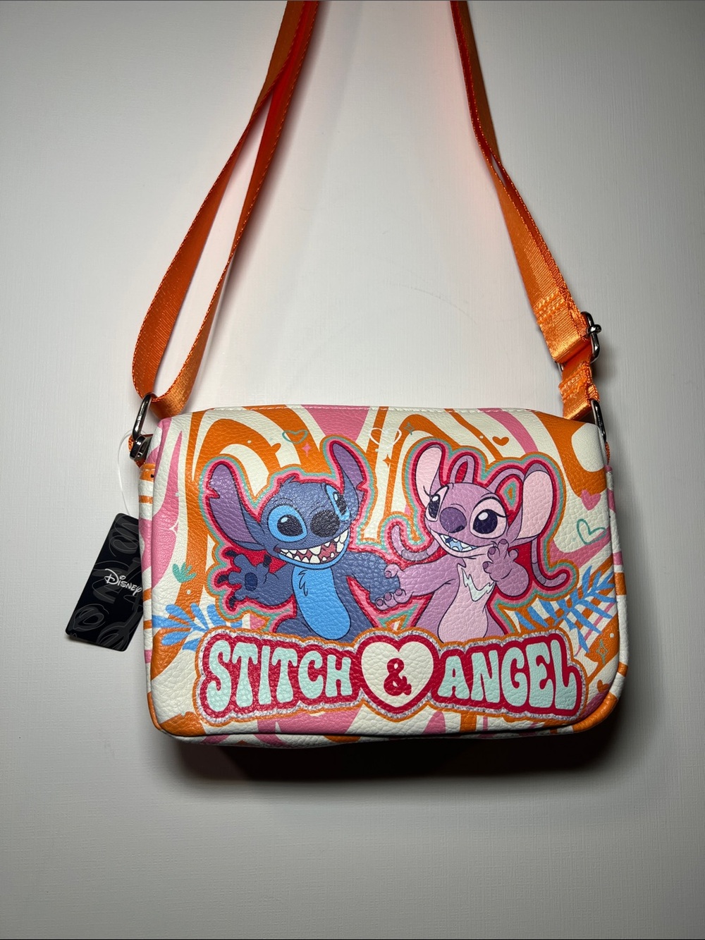Disney Stitch & Angel Shoulder Bag - Blue Pink Orange